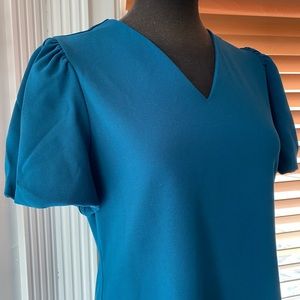 Ann Taylor Bubble Sleeve V-Neck Top
